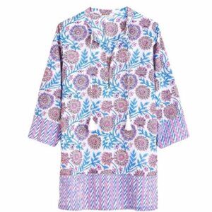 J. Crew Tassel Beach Tunic Top Cover Up Floral Patterned Size Small
